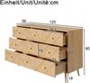Merax 9-Schubladen Kommode mit Eisenbeinen – Stilvolle Aufbewahrungslösung für Schlafzimmer, Wohnzimmer und Flur, Holzfarbe Bild 4