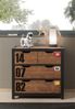 Kommode Kameko 86x42x83 MDF+Massivholz Schwarz/Cognac Bild 2