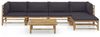 vidaXL 6-tlg. Garten-Lounge-Set mit Dunkelgrauen Kissen Bambus 3058238 Bild 2