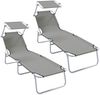 vidaXL Sonnenliege 2 pcs Grau 58 x 188 x 77cm Polyester 42003062 Bild 2