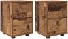 vidaXL Nachttische 2 pcs Altholz 30,5 x 30 x 43 cm Holzwerkstoff 888814 Bild 2