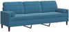 vidaXL Sofa 3-Sitzer mit Zierkissen Blau 210 cm Samt 3278248 Bild 2