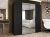 Kleiderschrank Midere 200 mit Frontspiegel (Farbe: Schwarz) Bild 2