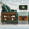 LVHOM Schlafsofa mit LED & USB, Chaiselongue mit Becherhalter & Stauraum, großes Einzelsofa bis 300kg belastbar, inkl. 3 Kissen, 129x170cm, Grün Bild 4