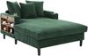LVHOM Schlafsofa mit LED & USB, Chaiselongue mit Becherhalter & Stauraum, großes Einzelsofa bis 300kg belastbar, inkl. 3 Kissen, 129x170cm, Grün Bild 2