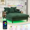 LVHOM Schlafsofa mit LED & USB, Chaiselongue mit Becherhalter & Stauraum, großes Einzelsofa bis 300kg belastbar, inkl. 3 Kissen, 129x170cm, Grün Bild 5