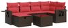 vidaXL 7-tlg. Garten-Sofagarnitur mit Kissen Braun Poly Rattan 3325500 Bild 2