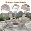 Adirondack Stuhl klappbar Adirondack Chair aus Holz Gartensessel mit hoher Rückenlehne Grau Bild 5