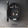 SONNI Badezimmerspiegelschrank Ovaler Spiegelschrank mit dreifarbigem Licht, beschlagfrei Bild 3