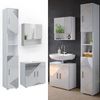 Badmöbel-Set Irma Weiß Hochglanz mit Einsätzen 3 Teile, mit Hochschrank Vicco Bild 2