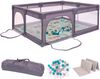 BabyGo Playpark 2 Laufgitter Spielpark Teppich mit 48 Bällen grey Bild 5