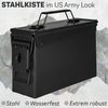 Trucky Aufbewahrungsbox Ammo Box Munitionsbox Box Metallkiste Metallbox Schwarz Metall Bild 2