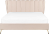 Bett mit Lattenrost MIRIBEL 160 x 200 cm Samtstoff Beige Bild 4