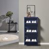 Schuhkipper >Bert< 3 Klappen, 6 paar Schuhe, in blau, Metall - 51x104x16cm (BxHxT) Bild 5