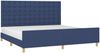 Doppelbett mit Kopfteil Stoff Blau 200x200 cm Bild 3