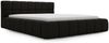 GRAINGOLD Alicante Polsterbett 160x200, Doppelbett mit Bettkasten und Kopfteil, Bouclé-Stoff, Schwarz Bild 2