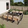 Merax Garten-Essgruppe für 6 Personen, Polyrattan-Esstisch- und Stuhlset, Gartenmöbel, abnehmbare und waschbare Stoffbezüge Bild 2