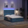 vidaXL Ottoman-Bett mit Matratze & LEDs Blau 140x200 cm Stoff 3314016 Bild 3