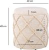 Sitzhocker mit Stauraum rund 40x40x45 cm Baumwolle Creme Boho Design abnehmbarer Deckel Bild 3