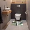 OnlyWow WC-Vorleger Natur - Abstrakt - Grün - Pinselstriche, Höhe 10 mm, Polyester, Rechteckig, WC Teppich, Toilettenvorleger, Toilettenteppich, Badematte 60x40 cm Bild 4