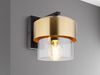 LED Wandleuchte mit Rauchglas Lampenschirm Messingring, Höhe 21,5cm Bild 3