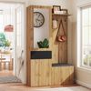 Garderobenset mit Spiegel, Schuhschrank & Bank, schwarz/holzfarben, 98,5x38x191 cm Bild 4