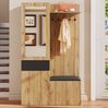 Garderobenset mit Spiegel, Schuhschrank & Bank, schwarz/holzfarben, 98,5x38x191 cm Bild 2