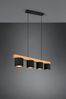Holzleuchte, 4 flammig, Höhe anpassbar, schwarz, gold Bild 3
