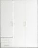 Drehtürenschrank Valderas / Valencia, Holzwerkstoff, Grau, Weiß, 155 x 195 x 60 cm Bild 3