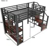 Hochbett mit RGB LED-Streifen, Lattenrost, Regal, Treppe und Rausfallschutz, 140x200cm, Metallbett, Jugendbett, Kinderbett Bild 5