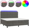 vidaXL Boxspringbett mit Matratze & LED Dunkelgrau 200x200 cm Samt, Härtegrad: H2 [3136324] Bild 2