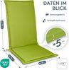 LILENO HOME Gartenstuhl Auflagen [1er Set - Hochlehner] in Apfelgrün - bequeme Liegen als Sitzauflagen für Gartenmöbel - Stuhlkissen für Gartenstühle und Klappstühle MIA Bild 2