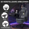 Gaming Stuhl Vittanly Atmungsaktive Wildlederimitat Bürostuhl Grau Bild 4