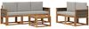 vidaXL Outdoor-Sofagarnitur mit Kissen 6 pcs Natürlich und Hellgrau 3384987 Bild 2