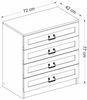 Dmora Kommode Vische, Mehrzweckkommode, Schlafzimmerkommode, Schrank mit Schubladen, 72x77 h42 cm, Weiß Bild 3