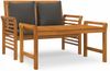 vidaXL 2-tlg. Garten-Lounge-Set mit Dunkelgrauen Kissen Massivholz 312142 Bild 2