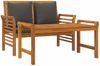vidaXL 2-tlg. Garten-Lounge-Set mit Dunkelgrauen Kissen Massivholz 312142 Bild 3