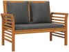 vidaXL 2-tlg. Garten-Lounge-Set mit Dunkelgrauen Kissen Massivholz 312142 Bild 4