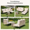 KLAM HOME Gartenlounge-Set aus Korbgeflecht mit Eisenrahmen und cremefarbenem Seil, (set, 1 Tisch 1 Ecksofa 1 Doppelsofa), L-förmiger Gesprächstisch Stuhl-Set für Schwimmbad Terrasse Outdoor Bild 3