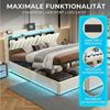 PXloue Polsterbett LED Doppelbett, Bettkasten, Ladefunktion, Samt, 140x200 cm Bild 4