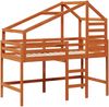 vidaXL Hochbettrahmen Wachsbraun 90 x 190 cm Massives Kiefernholz 3422701 Bild 5