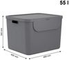 ROTHO Mülltrennsystem Albula Mülleimer 55l mit Frontklappe für die Küche – Recycling System, Behälter ideal für Mülltrennung & Recycling Bild 4