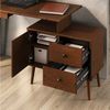 IDIMEX Schreibtisch ANGOLO, Homeoffice Tisch aus Massivholz mit Stauraum Kastanie Finish Bild 4