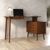 IDIMEX Schreibtisch ANGOLO, Homeoffice Tisch aus Massivholz mit Stauraum Kastanie Finish Bild 2