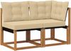 vidaXL Outdoor Mittel- und Ecksofa mit Kissen 2 Stück Natur 900616 Bild 2