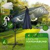 tillvex® Alu Sonnenschirm Rechteckig Ø 330 cm mit LED Solar Navy-Blau + Abdeckung mit Kurbel | Ampelschirm mit Ständer & Windschutz | Gartenschirm UV-Schutz, wasserdicht, 360° drehbar | Kurbelschirm Marktschirm Bild 5