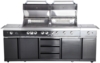 Allgrill 'Extreme' Gasgrill Air System, 6 Brenner/2 Backburner/Steakzone, Edelstahl Schwarz oxidiert, 227 x 65 x 119 cm