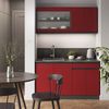 Singleküche R-Line Rot/Anthrazit 140 cm J-Shape, AP Eiche Vicco Bild 4