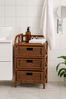 Rattanregal mit 3 Schubladen â€“ Handgeflochtene Kommode im Naturlook dunkelbraun Bild 5