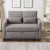 Sofabett 114x77x82,5 cm Grau, ausziehbar mit 3-fach verstellbarer Rückenlehne & Baumwoll-Leinen Bild 2